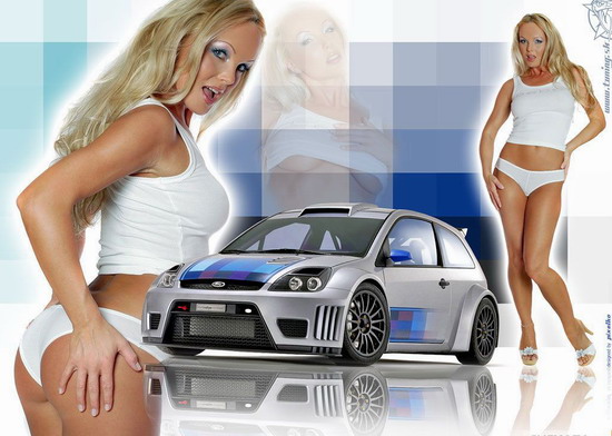 Cool Car and Beautiful Girl Automotive Cars