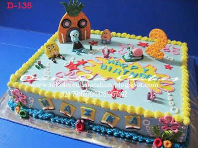 Spongebob Birthday Cake on Daniqa Cakes And Snack  Sponge Bob Cake For Razka Birthday