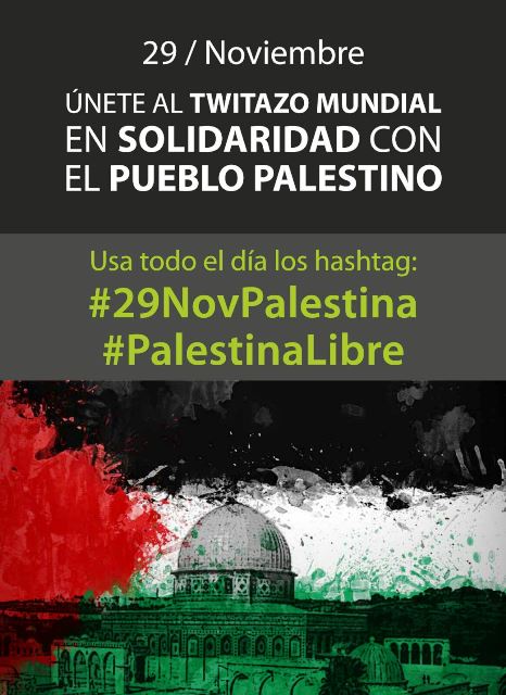 Twittaço mundial 29 de Novembro Palestina