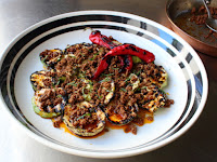 Grilled Pattypan Squash with Hot Chorizo Vinaigrette – Almost Stuffed