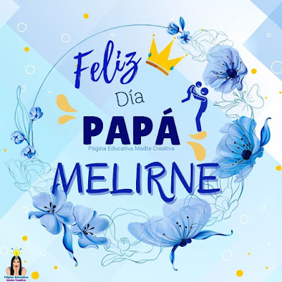 Solapín Feliz Día del Padre - Nombre Melirne para imprimir gratis