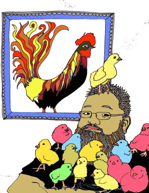 John Francis is a CHICK MAGNET! (For my next coloring book, "Birds in Beards.")