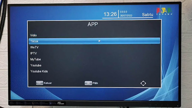 Menu App di Set Top Box Tanaka DVB-T2