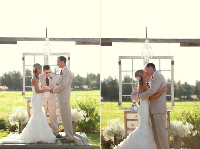 Another fabulous and creative ceremony backdrop and gorgeous wedding