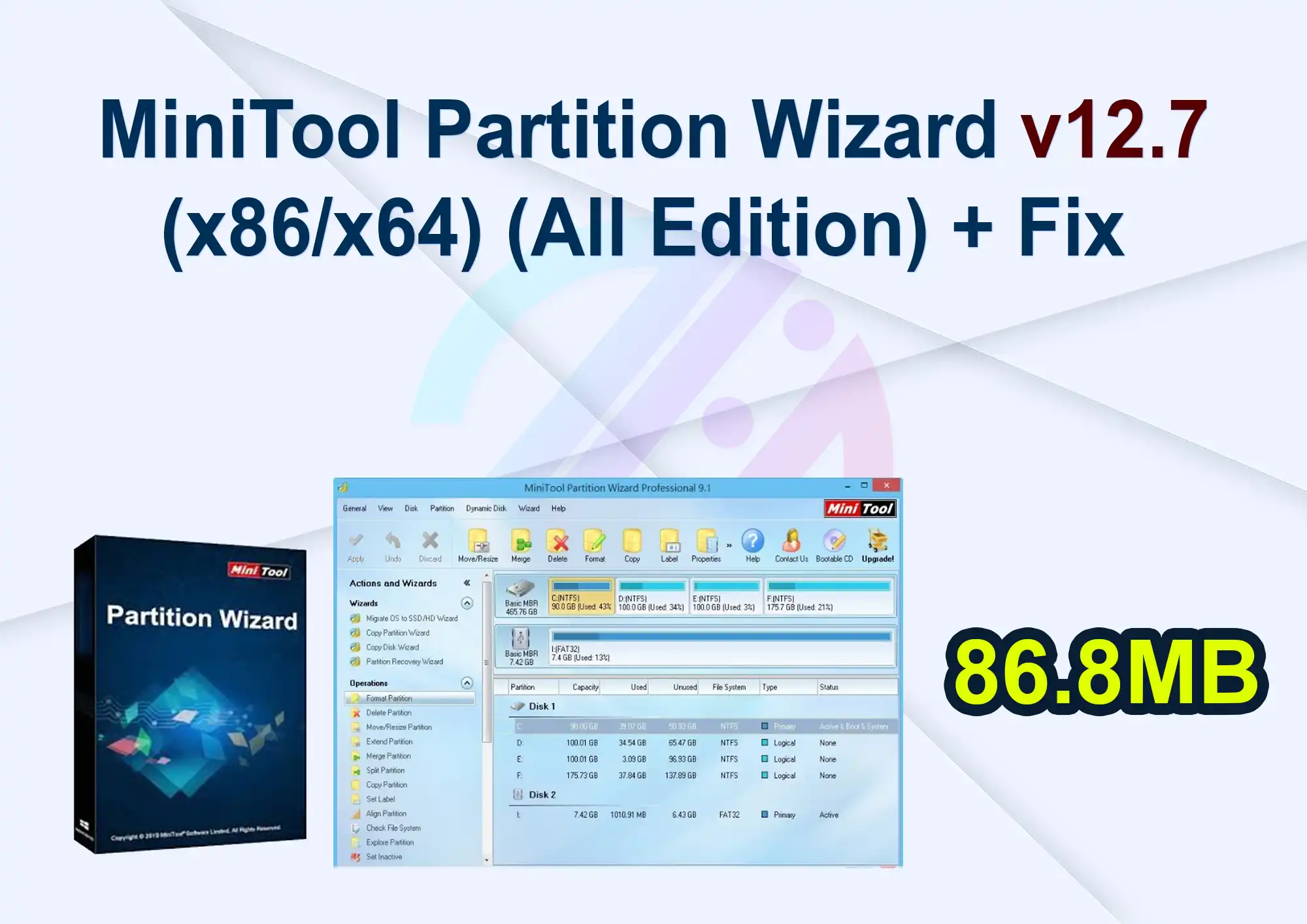 MiniTool Partition Wizard v12.7 (x86/x64) (All Edition) + Fix 
