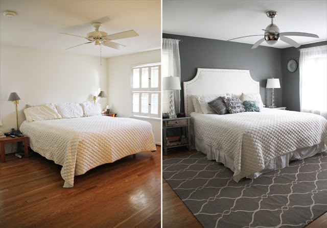 Before & After Grey Metallic Bedroom Makeover