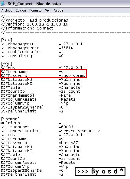 Configuración de datos en el connect