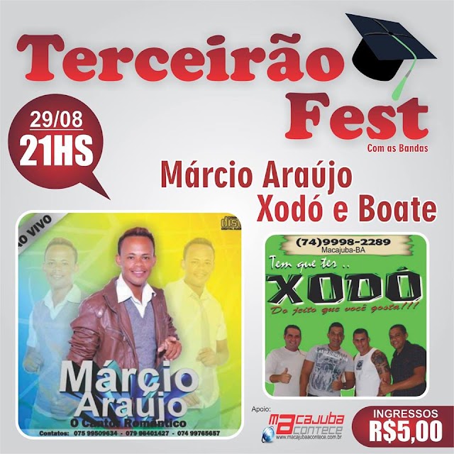 Tá chegando o dia viu "Terceirão Fest" dia 29 de Agosto no Centro Comunitário em Macajuba