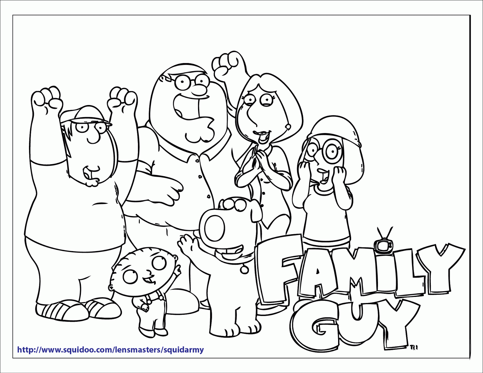 free Printable Family Guy Coloring Pages - Squid Army