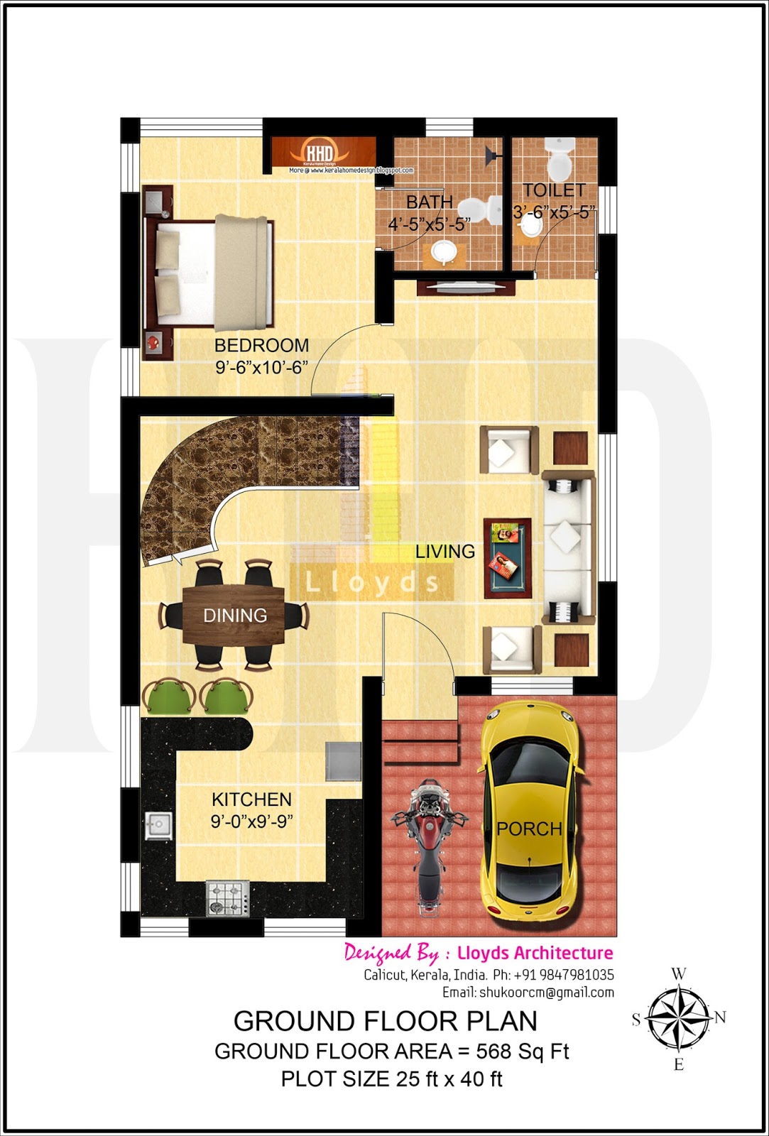  4  bedroom  house  plan  in less that 3 cents  Home  Kerala Plans 