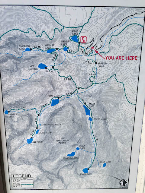 Glacier Gorge Trailhead map