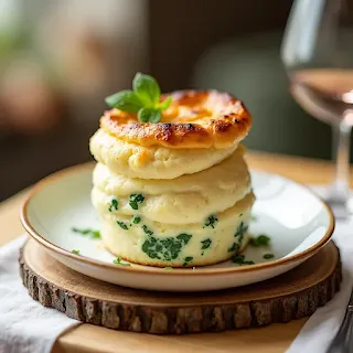 Soufflé de cardons, sauce crémeuse