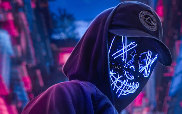 Neon Hoodie Hat Guy Wallpaper