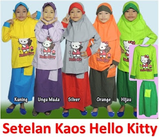 Baju Lebaran Anak Perempuan Model Kaos Hello Kitty