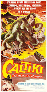 CALTIKI THE IMMORTAL MONSTER. Estados Unidos. Cartel Three Sheet: 104 x 206 cms. CALTIKI, EL MONSTRUO INMORTAL. Caltiki, il mostro immortale. 1959. Italia, Estados Unidos. Dirección: Riccardo Freda (como Robert Hamton), Mario Bava (sin acreditar). Reparto: John Merivale, Didi Perego, Gérard Herter, Daniela Rocca, Giacomo Rossi-Stuart, Daniele Vargas.