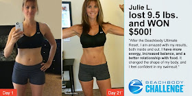 Beachbody challenge winner, Ultimate reset, healthy fit focused, Julie Little