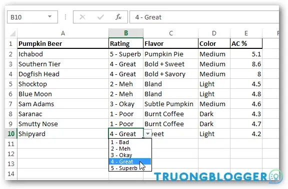 Cách sử dụng Data Validation trong Excel tạo list nhập nhanh dữ liệu Cách sử dụng Data Validation trong Excel tạo list nhập nhanh dữ liệu