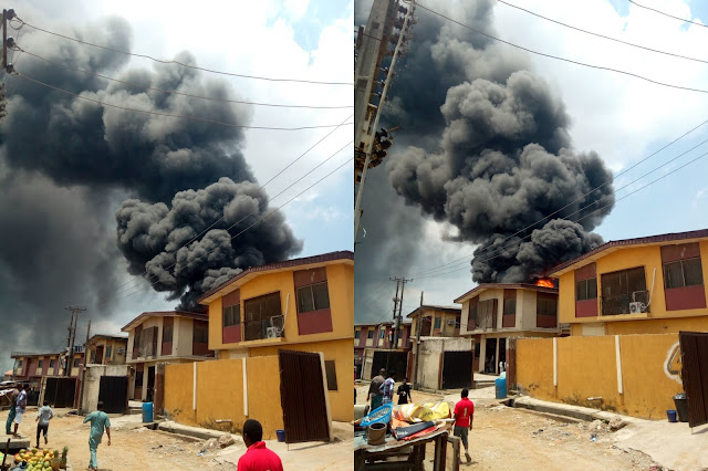 NNPC petrol station in Ogba Lagos engulfed by fire