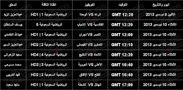 جدول مباريات كأس ولي العهد السعودي 2013/2014 والقنوات الناقلة موسم 1435