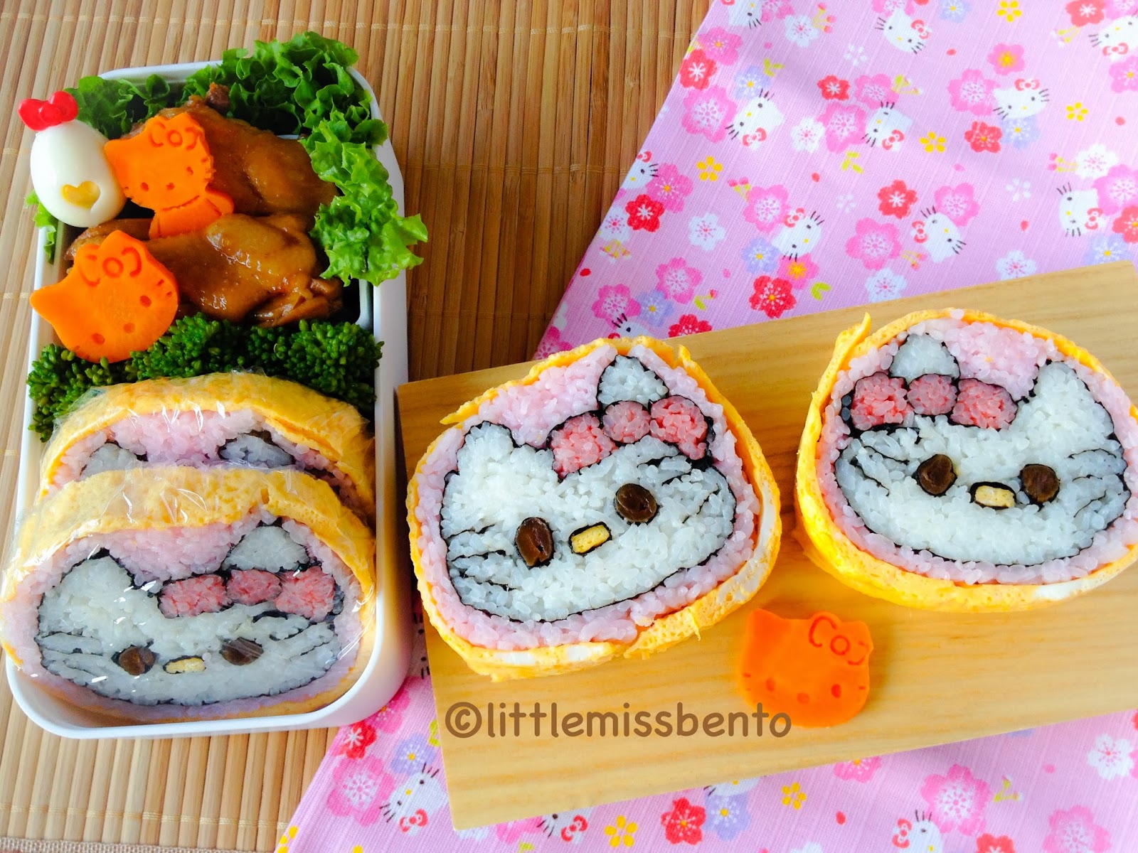 Hello Kitty Sushi Art Roll キティ飾り巻き寿司 Little Miss Bento