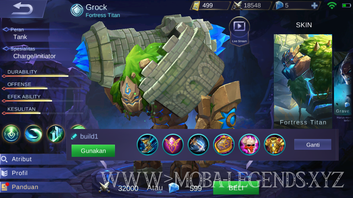 Build Item Grock Mobile Legends Indonesia Terbaru 2017 MOBA Legends