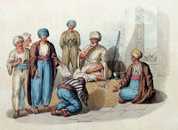 English: Jezzar Pasha condemning a criminal, sketched by Francis B. Spilsbury, after Daniel Orme, c. 1819