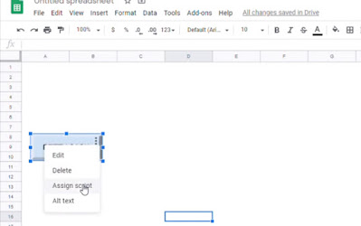 Assign script in google sheet