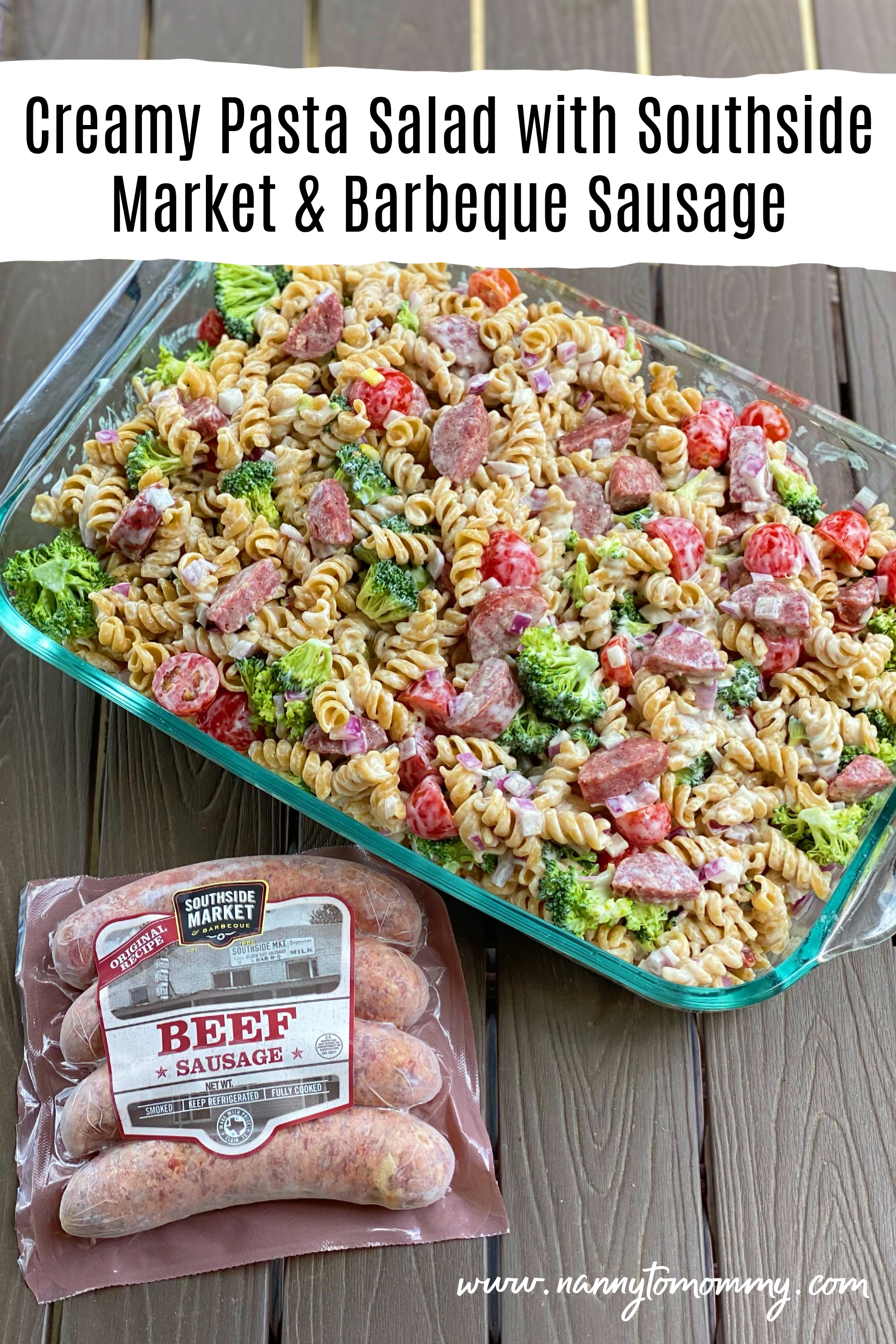 Creamy Pasta Salad with Southside Market & Barbeque Sausage Perfect Easy Recipe for Summer