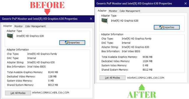 How to increase Intel HD 630 dedicated video memory