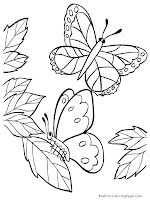 Butterfly Flying Kids Coloring Sheets