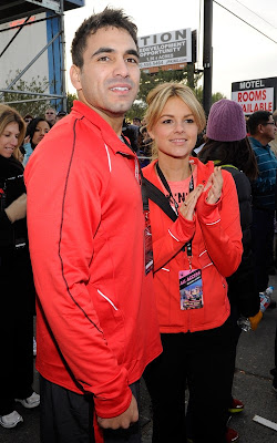 Ali Fedotowsky and Roberto Martinez at the Jingle Ball and the Zappos Rock 'N' Roll Las Vegas Marathon