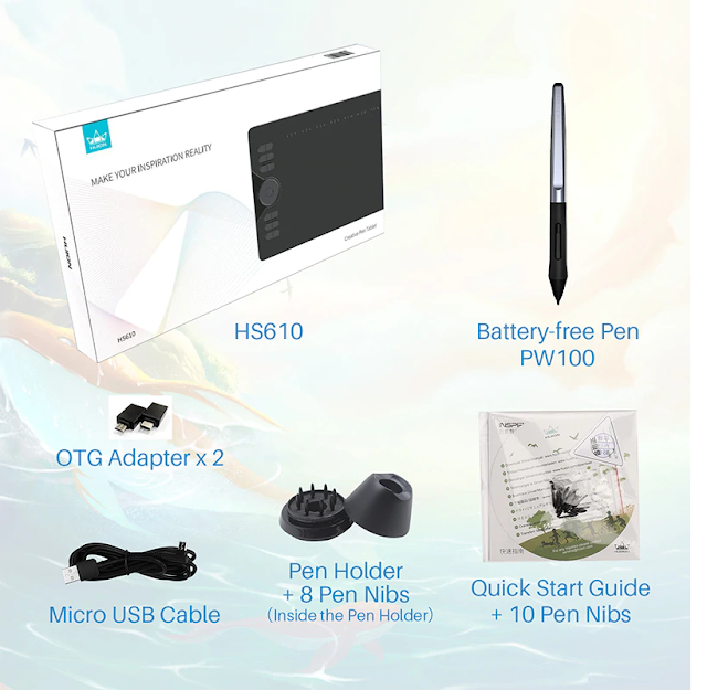 Huion HS610 Package Details Pakistan