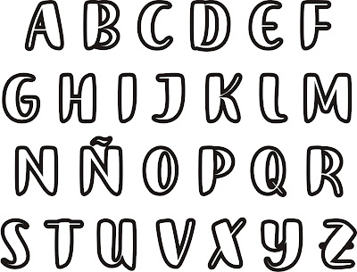 abecedario en blanco y negro moldes alfabeto recortar