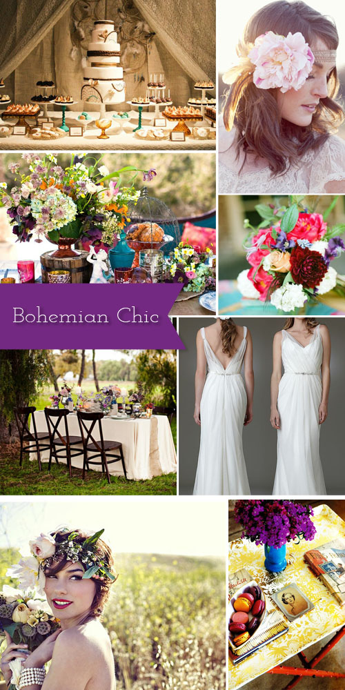 This week I'm featuring Bohemian Chic wedding ideas