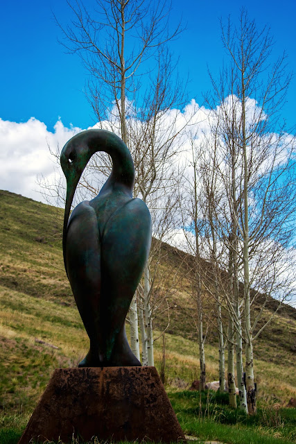 Heron Egret Sculpture at  National Museum of Wildlife Art Grand Tetons National Park Jackson Wyoming