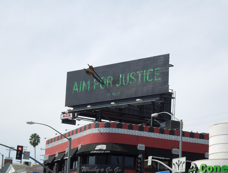 Aim Justice Arrow special installation billboard