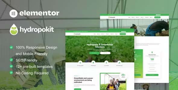 Best Hydroponic & Agriculture Elementor Template Kit