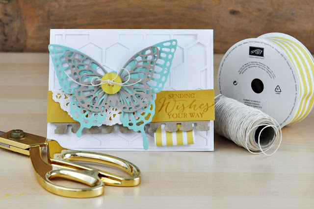 Stampin' Up Layered Butterfly Die Cut Card with video by Jen Gallacher.