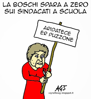 boschi, camusso, cgil, sindacati, scuola, vignetta, satira