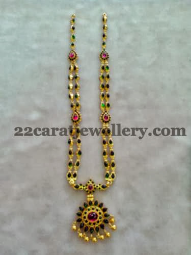 Pota Emeralds Two Tone Temple Necklace