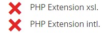 magento installation php extension xsl and intl errors