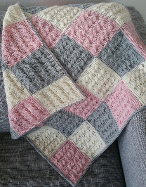 Cable Square Blanked - Knitting Pattern 