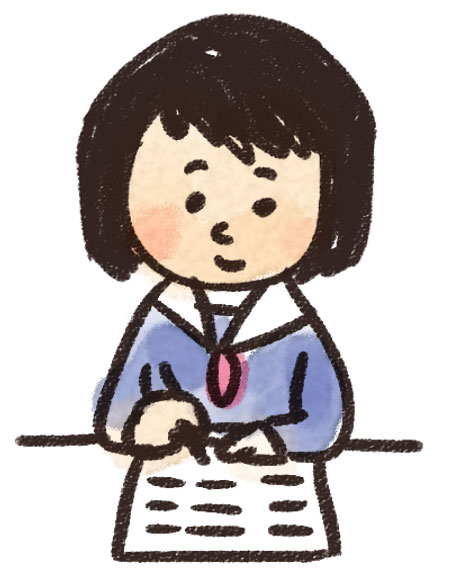 勉強をする女子中学生 高校生のイラスト 授業中 ゆるかわいい無料イラスト素材集