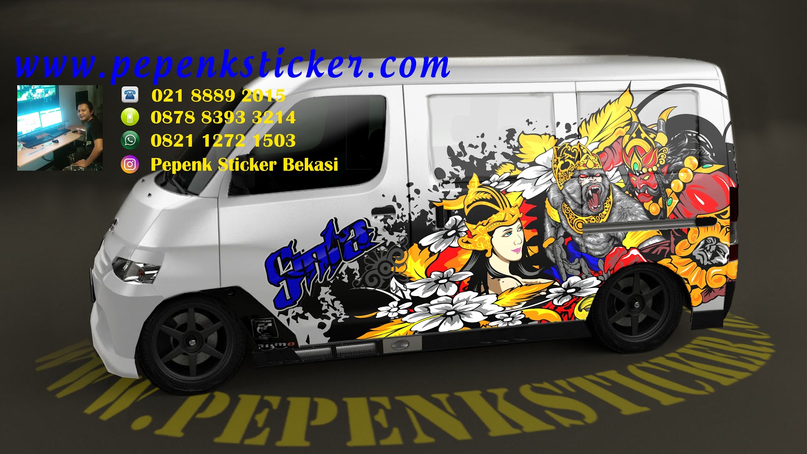 Gambar Cutting Sticker Mobil Grand Max Blind Van Modifikasi Motor