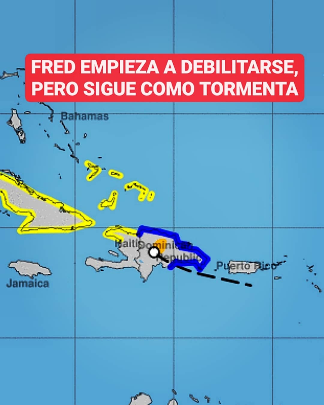 Tormenta Fred comienza a debilitarse; podría convertirse en depresión tropical