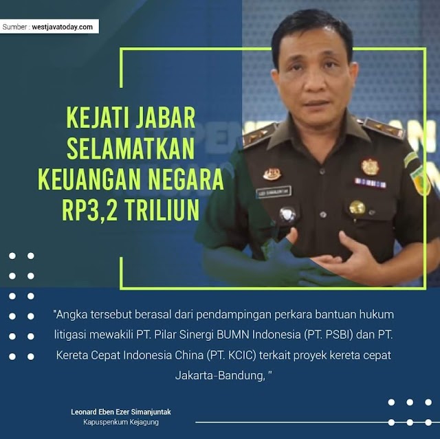 Kejati Jabar Selamatkan Keuangan Negara Rp3.2 Triliun