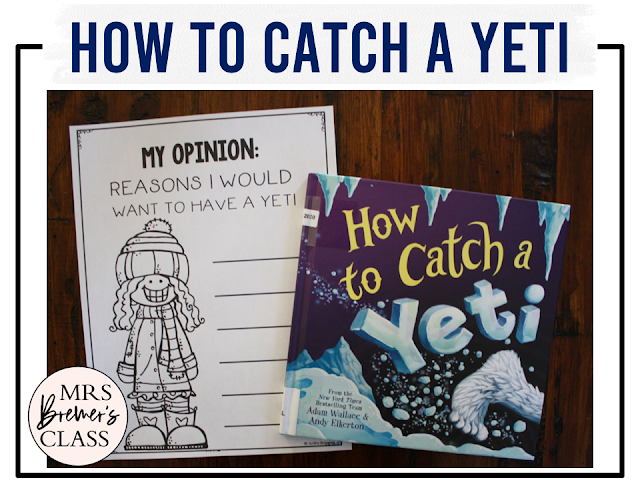 How to Catch a Yeti book activities unit with literacy printables, reading companion activities, lesson ideas, and a craft for winter in Kindergarten and First Grade