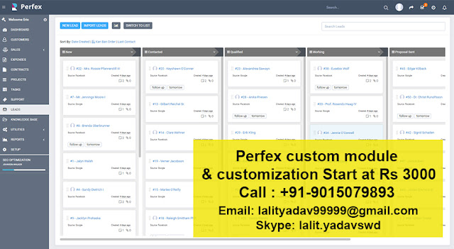 Perfex CRM custom module perfex customization freelancer india