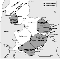 a map of 20th century Dutch polders