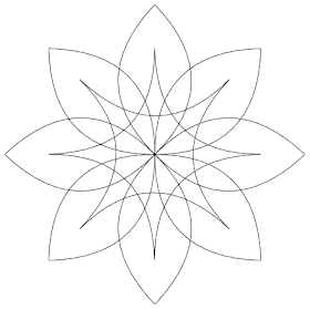 free hand embroidery stylised flower pattern